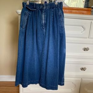 Vintage High-waisted Midi Denim Skirt | Size: 10